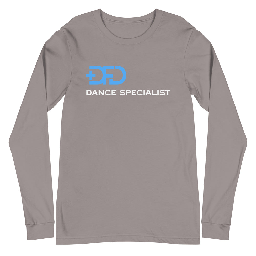 
                  
                    DFD Blue & White Logo Dance Specialist - Versatile Long Sleeve Tee
                  
                